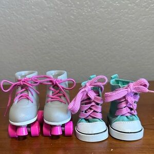 Our Generation Roller Skates & High Top Sneakers for 18” Doll Shoes